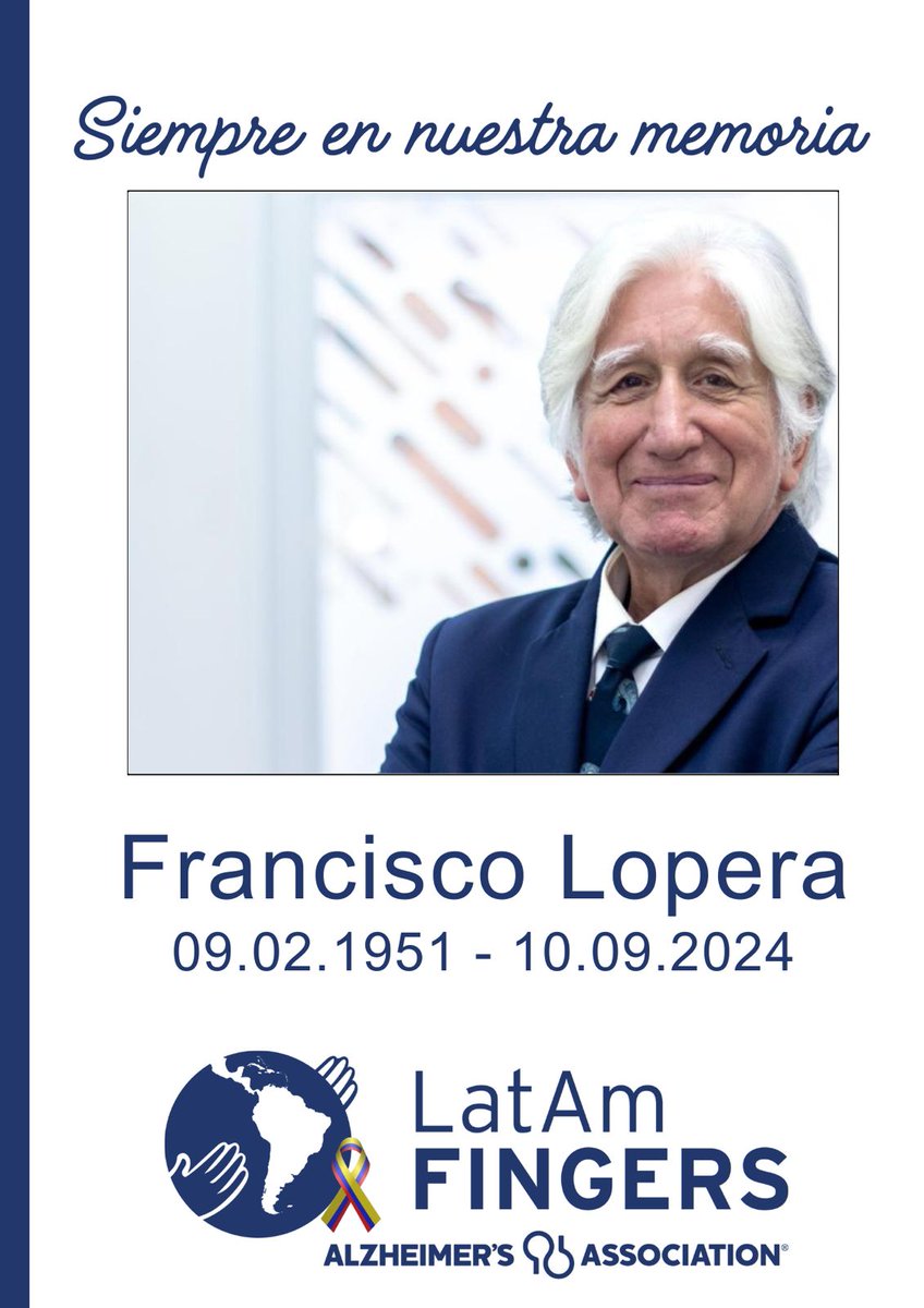 With deep sorrow, we bid farewell to Dr.  Lopera, a visionary researcher and cherished friend. As a founder of our consortium, his pioneering work in Alzheimer's research, has left an indelible mark. His passion,  and brilliance will forever inspire us. Rest in peace, Francisco.