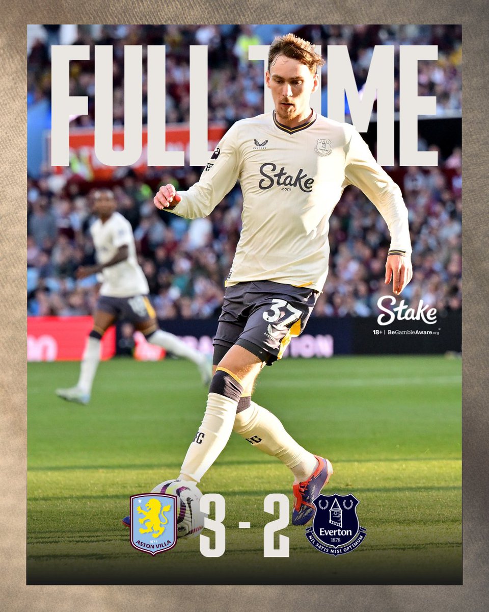 Everton's tweet image. Defeat at Villa Park.