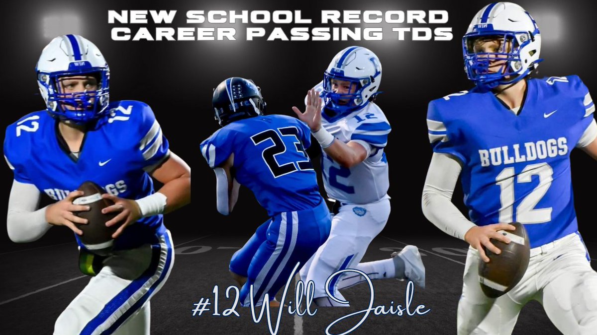 Will Jaisle continues to bulldoze his way through the record books!

Jaisle eclipsed 50 career passing TDs during last night's win! 

He has passed former 2018 graduate and phenom Trey Heidlage.

Jaisle has 55 passing TDs and counting!

Congrats to Will on great career thus far!