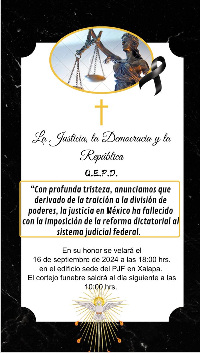 Atención Xalapa

Los trabajadores del Poder Judicial de la Federación convocan a la ciudadania en general a velar por la justicia este lunes 16 de septiembre en el edificio sede.

No olvides llevar tu vela.