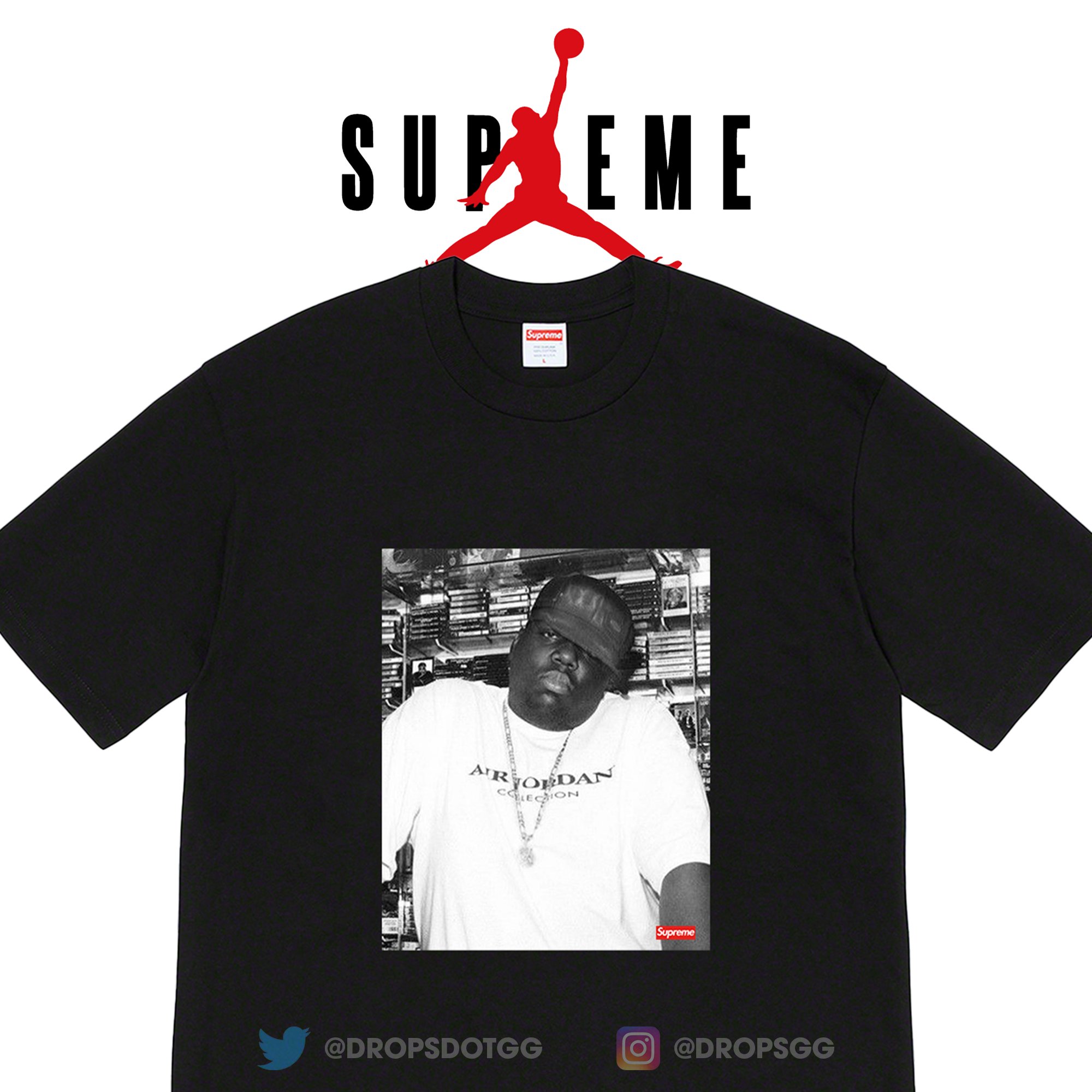 Supreme x Jordan Biggie S/S Top Black - トップス Supreme x Jordan Biggie S/S Top Black - トップス