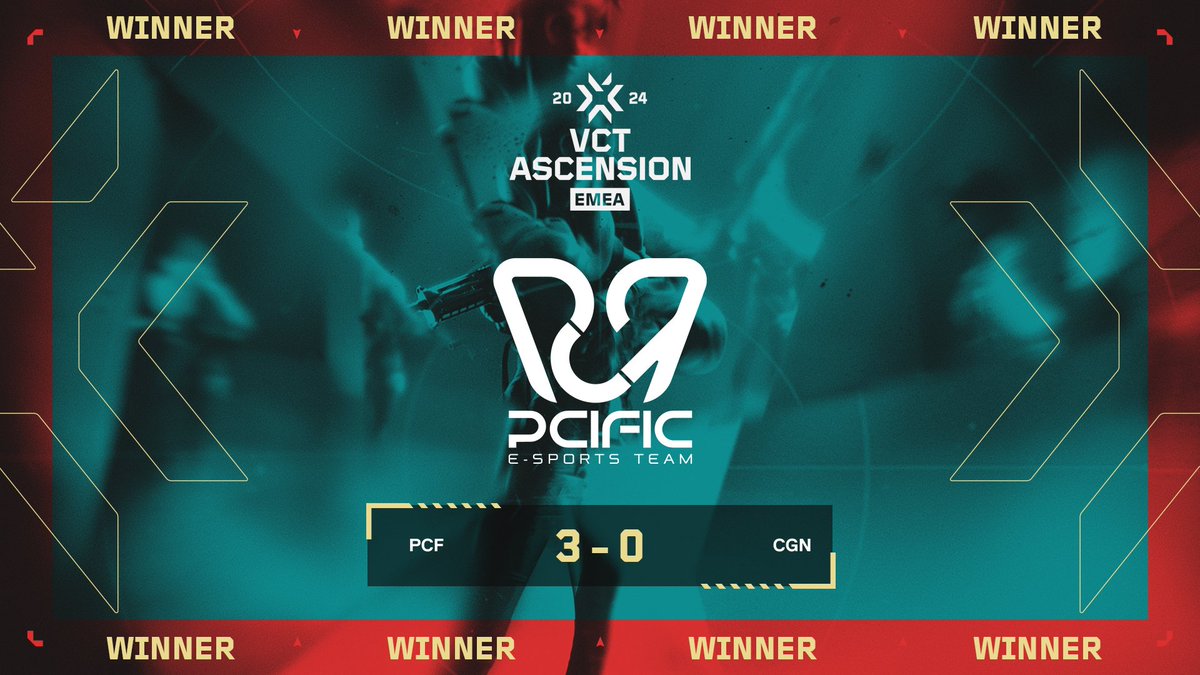 valleague_emea's tweet photo. NEXT GENERATION! ⭐️

@PCIFICespor takes down @cgnesportsgg 3-0 in the Lower Bracket Final and secures the last ticket to the #VCTAscensionEMEA Grand Final! https://t.co/Bd1dsDJbUR