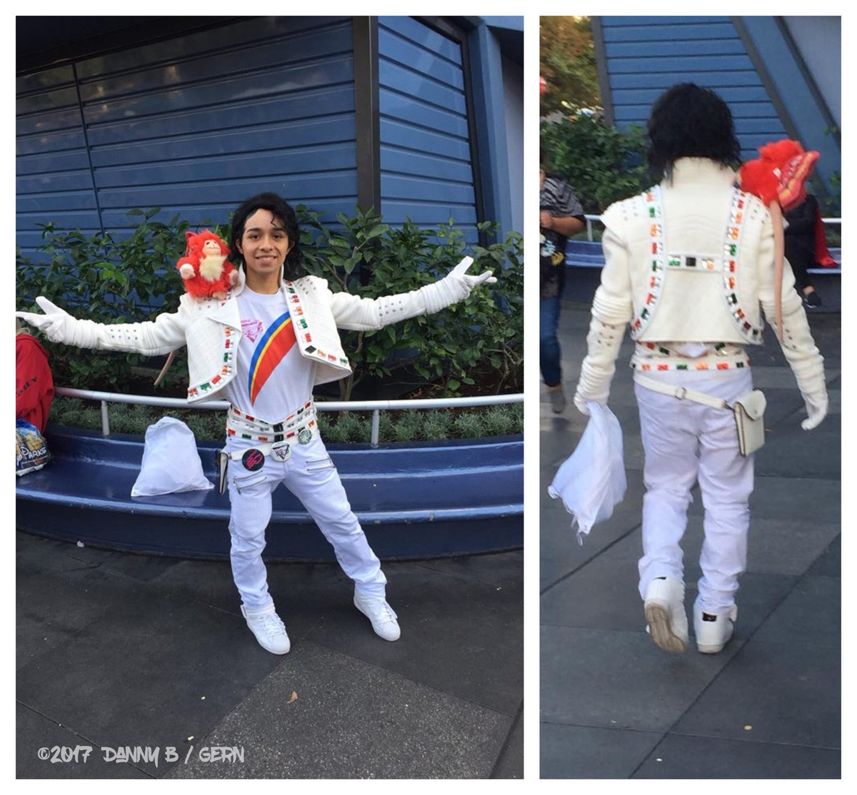 imtigger2's tweet image. I found retro artist Nathan Hernandez dressed as Captain EO at a #Disneyland Halloween party in 2017.  HE LOOKED AMAZING!  :-) #CaptainEO