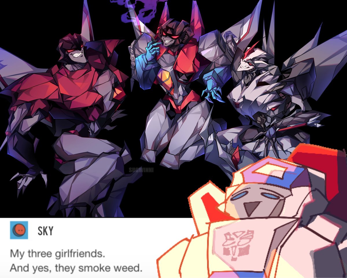 Sugwinni_'s tweet image. Jetfire&apos;s weed smoking girlfriends #skystar #starscream