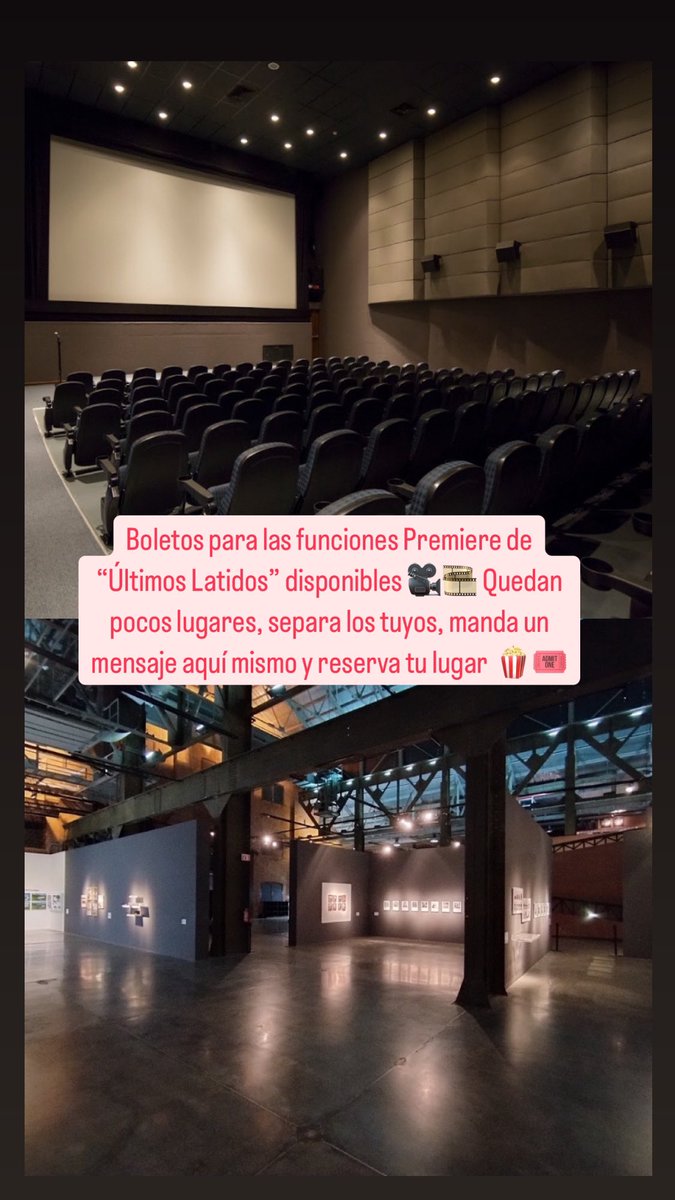 danieldelaraza's tweet photo. Boletos para las funciones Premiere de
"Últimos Latidos" disponibles 🎞️🎟️ Quedan pocos lugares, separa los tuyos, manda un mensaje aquí mismo y reserva tu lugar 🎥🍿

#ultimoslatidos #cine #movie #pelicula #cinematografia #peliculas #grabacion #danieldelagarza #cinema #film https://t.co/mwb7PDiTBD