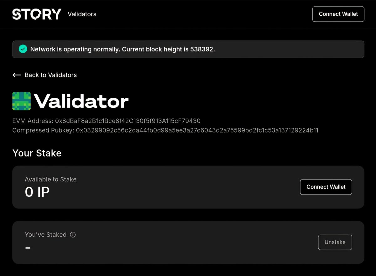StoryFaucet's tweet photo. Stake your ꧁IP꧂ to our validator using the Story Staking Dashboard of @StoryProtocol here: https://t.co/dusBsLn21E https://t.co/uVIEVeRVnp