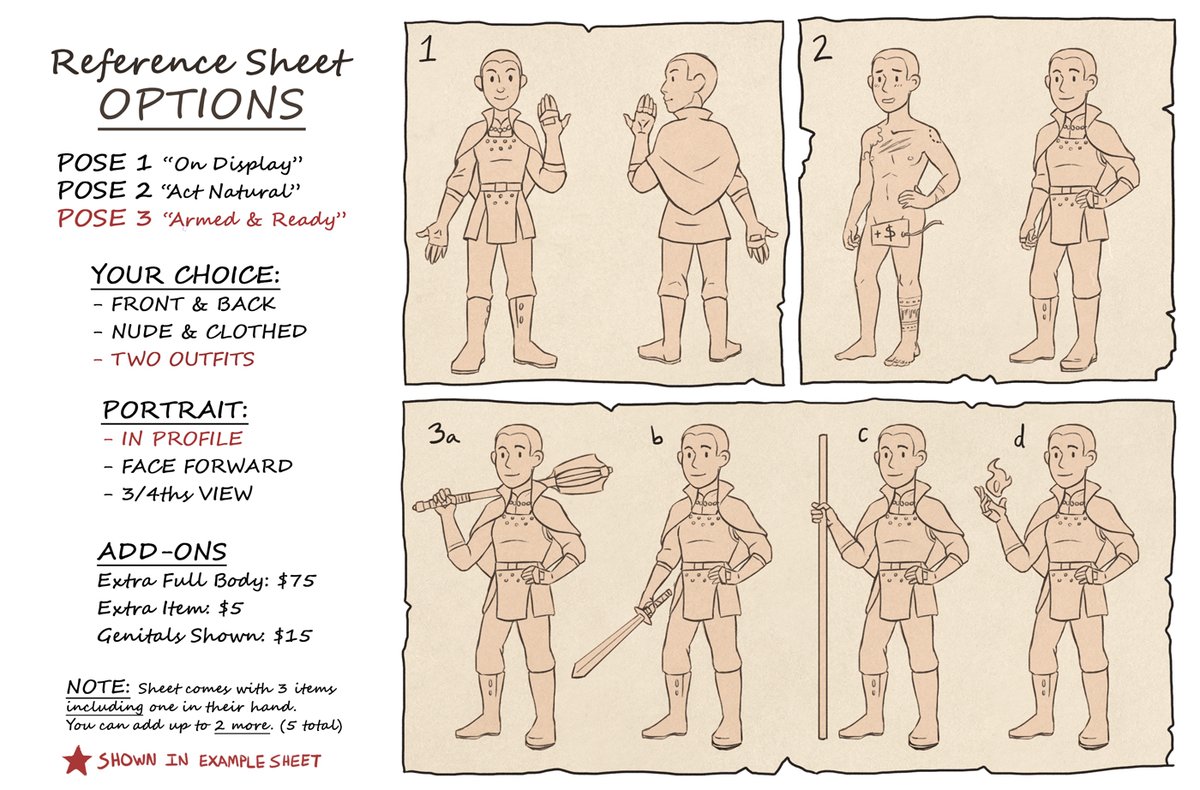 Mellifera38's tweet photo. Hello! 💃I'm back with an updated Commission Sheet! Things are mostly the same, except now I am offering two different kinds of Wildcards, and also I've removed the Expression Sheet option and added a new Character Reference Sheet option! 🧵-> https://t.co/sn9ouxWqw6