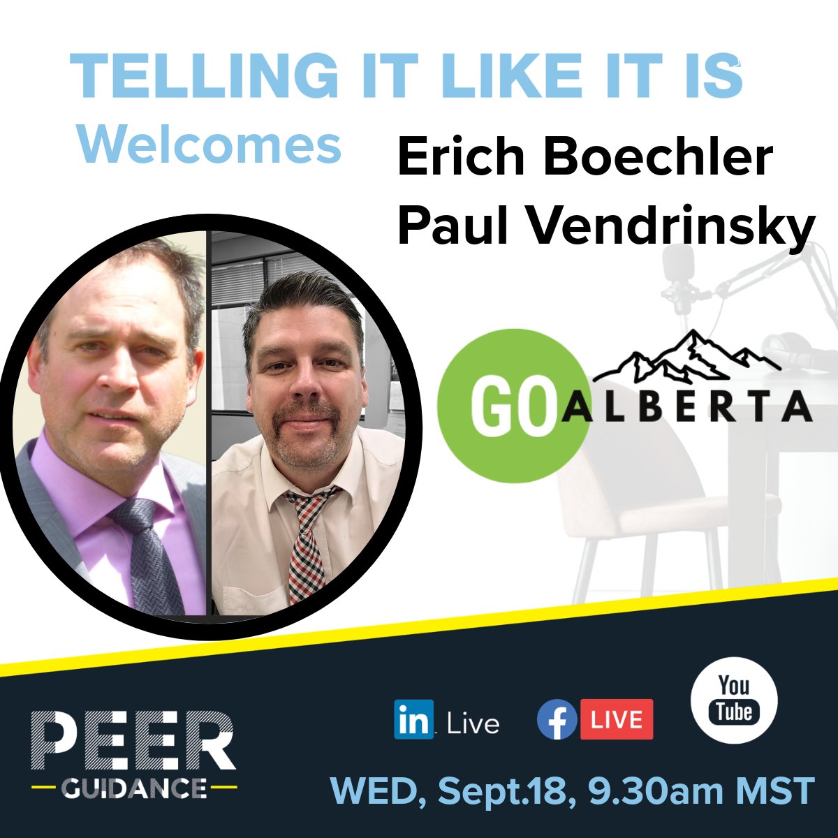 Peer_Guidance's tweet photo. Have you ever thought about Crowdfunding for equity in your company? Have you thought about investing in a crowdfunding company to get equity in local companies? Erich and Paul, Founders of @goalbertago #tellingitlikeitis how this works on Wed, Sept.18, 9.30am MST https://t.co/Jim8NT4tOp