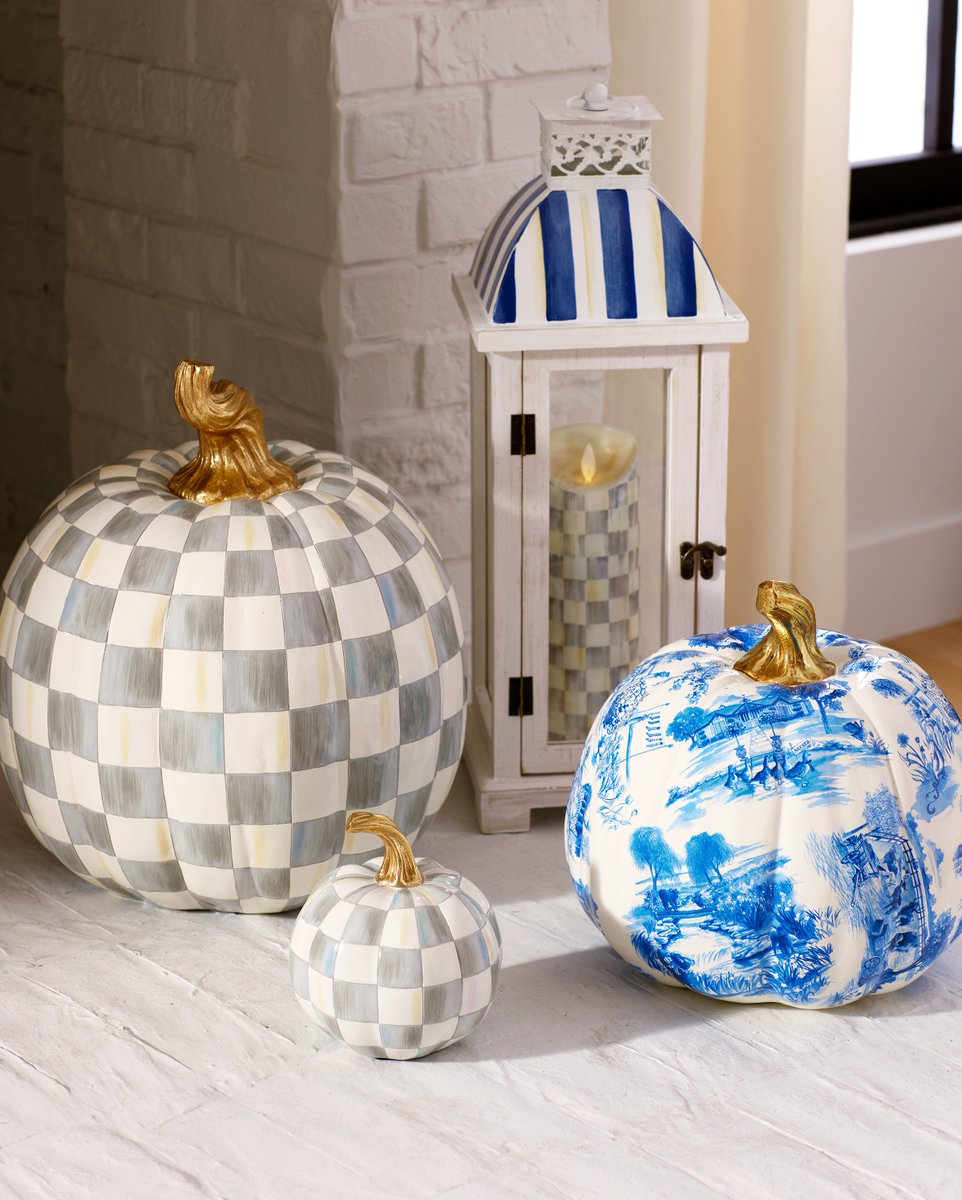 IN STOCK💙 Dive into a whimsical fall with our Royal Stripe pumpkins, adding a splash of color and a touch of wonderland magic to your autumn decor. Shop these bestsellers at the link in our bio.✨