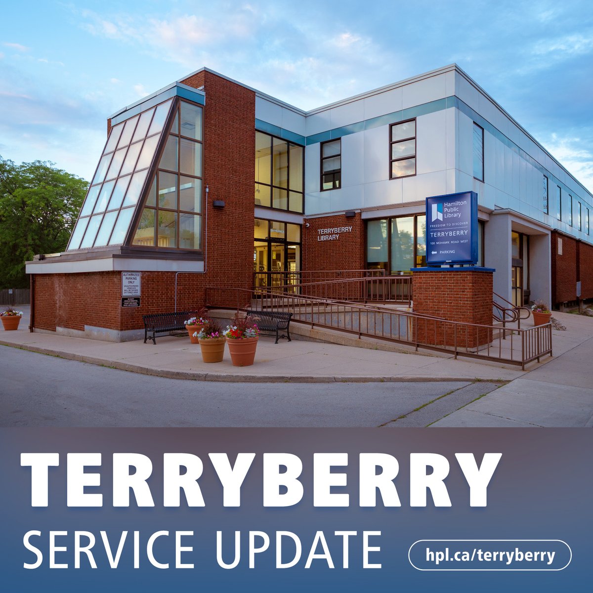 HamiltonLibrary's tweet photo. Due to construction delays, Terryberry Branch will continue to be OPEN with modified service hours from September 16-19.
Monday - Thursday: 5 - 8 pm
Study Hall: 8 pm - Midnight 
Friday, September 20: Closed
Saturday: 9 am - 5 pm
Sunday: 1 - 5 pm
https://t.co/TQ80QG26CV #HamOnt https://t.co/n2cLblDGRM