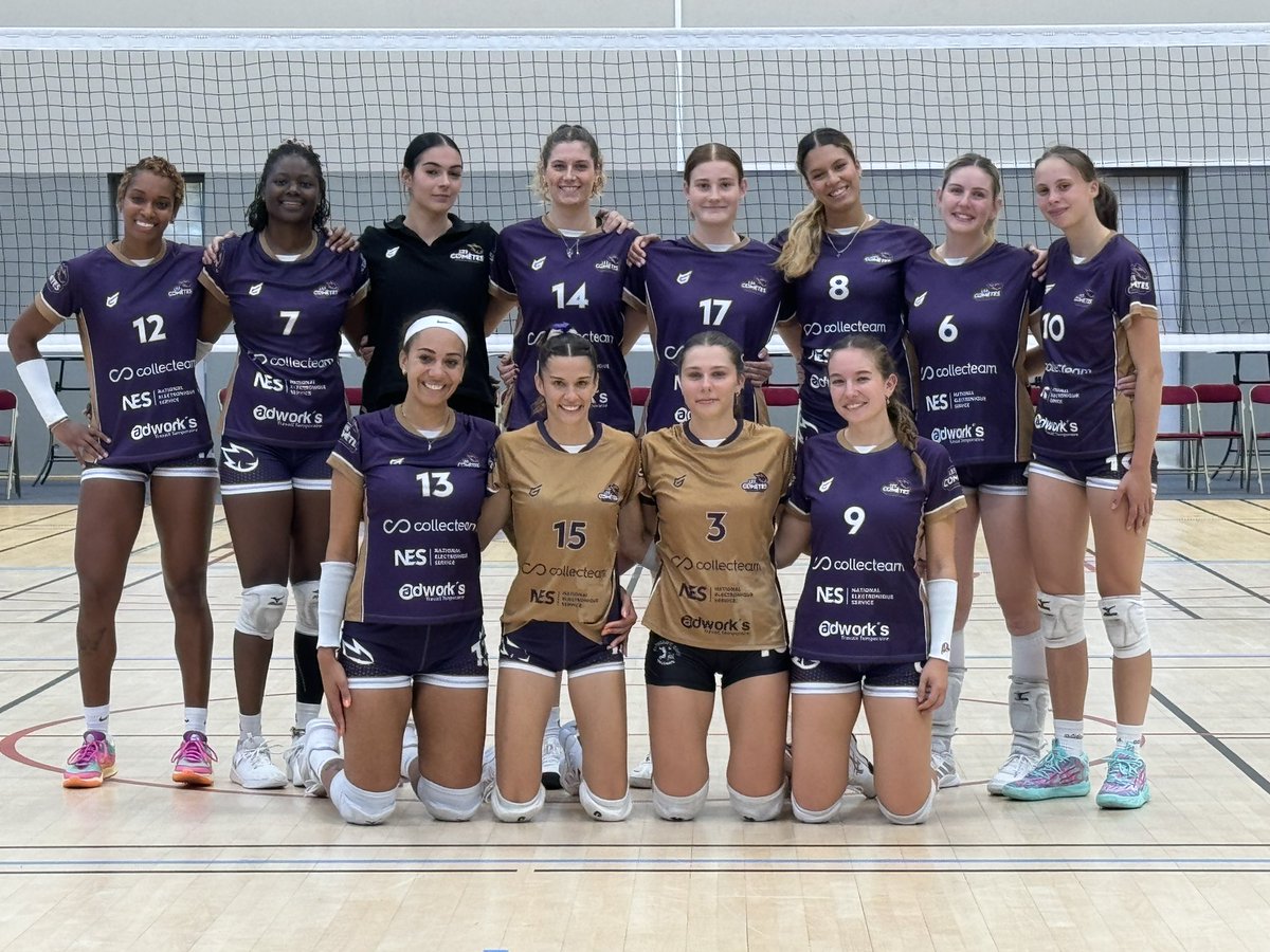 Pour leur dernier match de préparation avant l’entame du Championnat, les Comètes se sont inclinées 3 sets à 1 face à
Rennes 
Match disputé en 4 sets (22-25/24-26/22/25/25/22) 🏐
#Volley #Elite