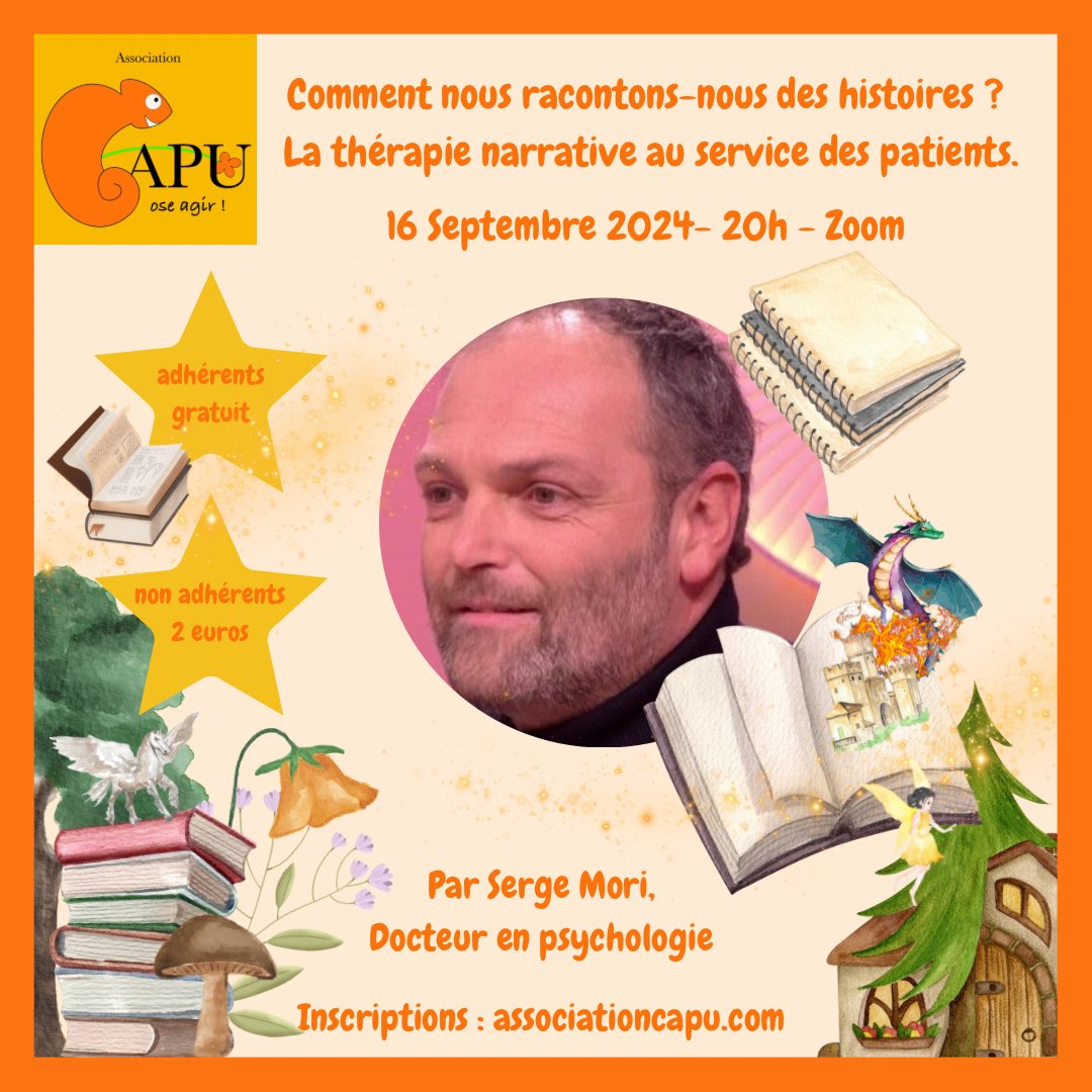 AssociationCapu's tweet photo. 🗓️Inscriptions en bio / sur https://t.co/vxg5SHTn2L 

#therapienarrative #webinaire #psychologie #santementale #therapie https://t.co/8TbUWVkCeB