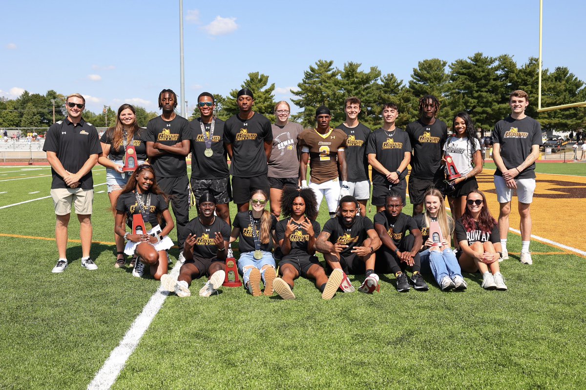 RowanAthletics's tweet photo. A great day to honor our 2023-24 All-Americans at the Football Home Opener!
#rollprofs #rowansoftball #rowantrackandfield #rowanfootball #rowanswimming https://t.co/oGvS1c5D01
