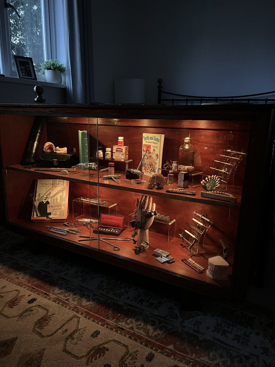 olljac's tweet image. I now have my very own home dentistry museum. Including some books generously gifted to me during my undergrad by former Dean Professor David McGowan of @DentalHistMag