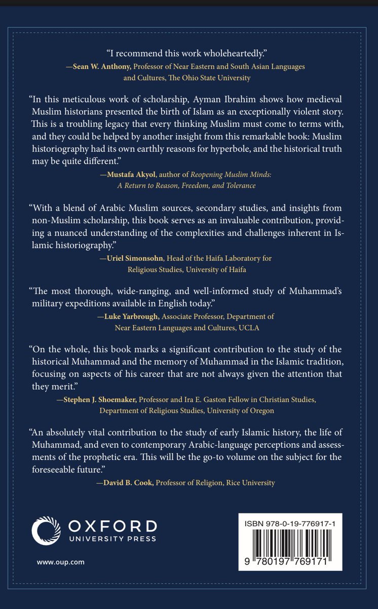 Ibrahim (@al2ostaz) on Twitter photo What do #Muslim traditions reveal about #Muhammad’s wars with pagans & #Jews?
Why did he fight them? How authentic are these stories?
I answer these questions in my latest book with Oxford.
You can also read a chapter free on the Oxford website. #AcademicTwitter
<a href="/OUPAcademic/">Oxford Academic</a> What do #Muslim traditions reveal about #Muhammad’s wars with pagans & #Jews?
Why did he fight them? How authentic are these stories?
I answer these questions in my latest book with Oxford.
You can also read a chapter free on the Oxford website. #AcademicTwitter
<a href="/OUPAcademic/">Oxford Academic</a>