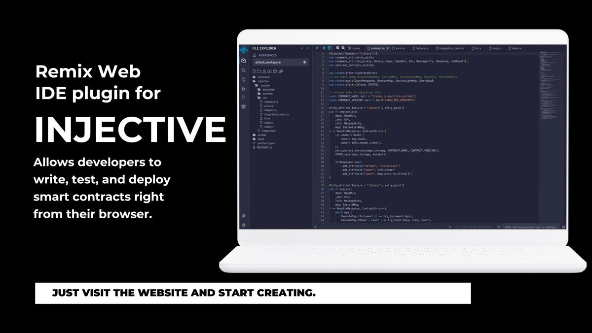 vyacheslavchik7's tweet image. Ready to start building on @injective? Whether you're an experienced developer or just getting started, Remix Web IDE offers a seamless environment to bring your ideas to life. Check out the article above and start coding today!
#HappyCoding #RemixIDE #Injective