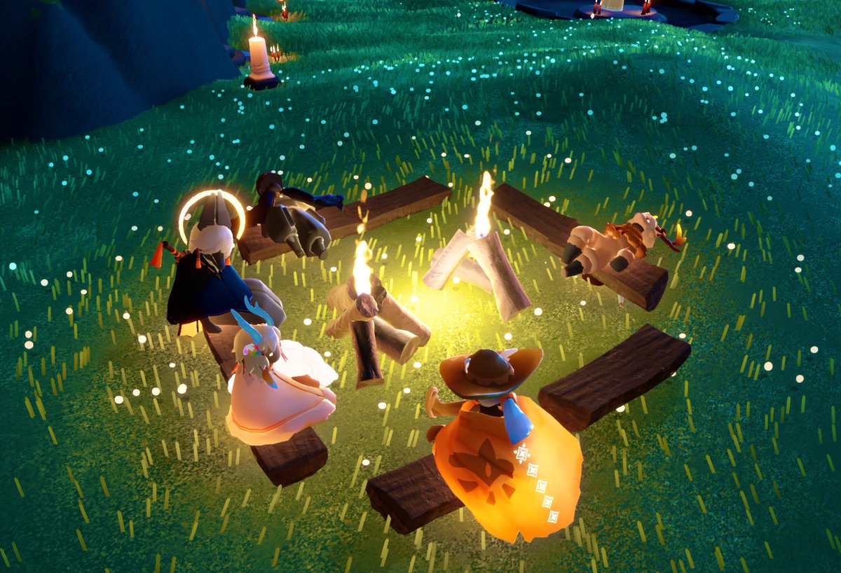 焚き火を囲う🔥