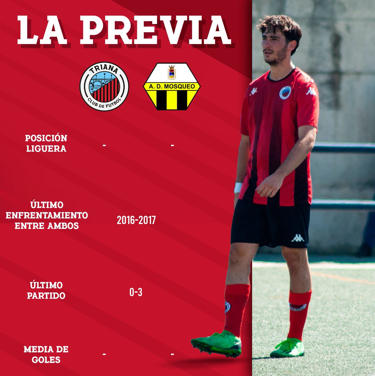 TrianaCF19's tweet photo. ⚽️ LA PREVIA | ¡Aquí os dejamos un pequeño análisis informativo de cara al partido de mañana ante el #Mosqueo
#TrianaMosqueo • #TieneUnSelloDistinto https://t.co/XDcuJXhz6W