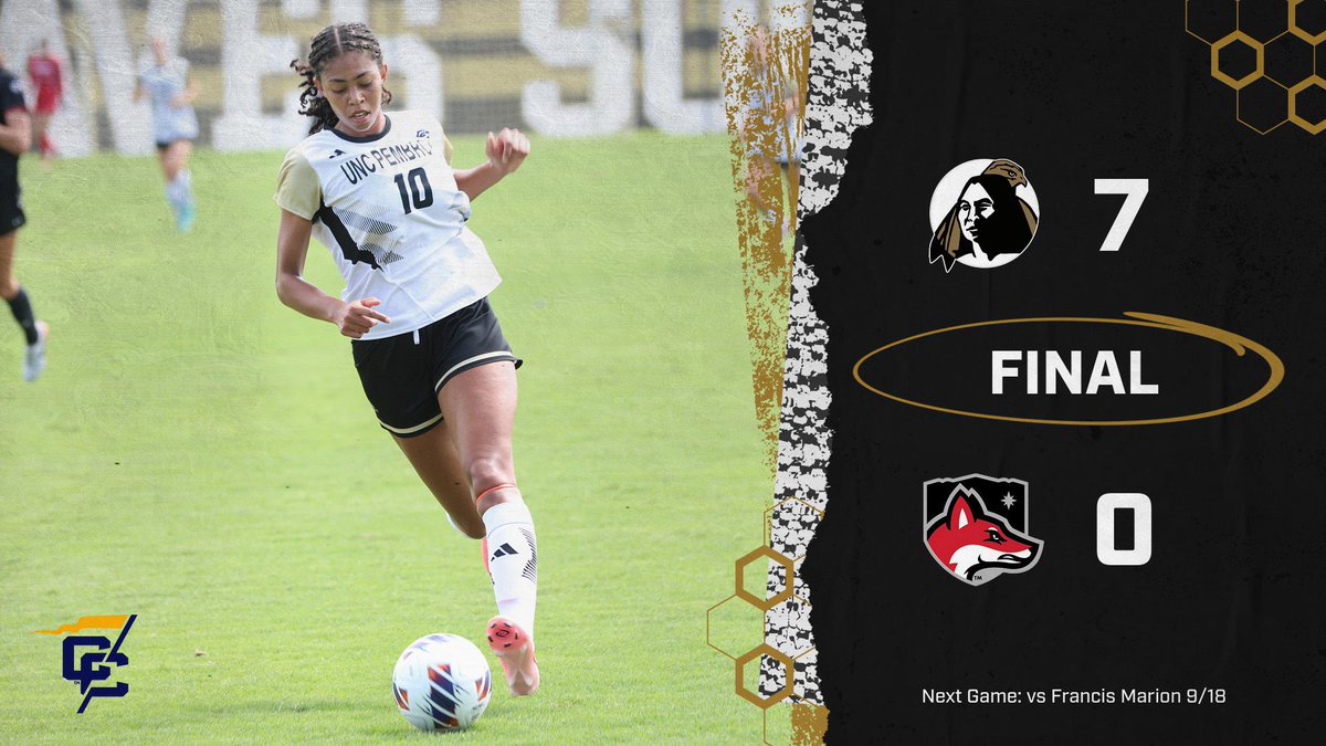 FINAL | UNCP 7 - NGU 0

Bell (3 Goals)
Grossheim (2 Goals)
Cancio &amp; Roberts (1 Goal)

See you at Lumbee River EMC Stadium Wednesday for the battle of I-95 vs Francis Marion.