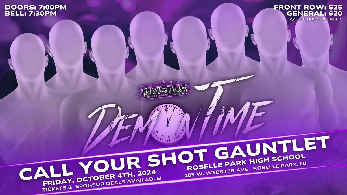 New champions means new challengers! On 10/4 at Demon Time, Invictus will hold its first ever Call Your Shot Gauntlet! 8 competitors will enter with the winner receiving a shot at a title of their choice. Entrants TBA soon! 

🎟️: eventbrite.com/e/invictus-pro…