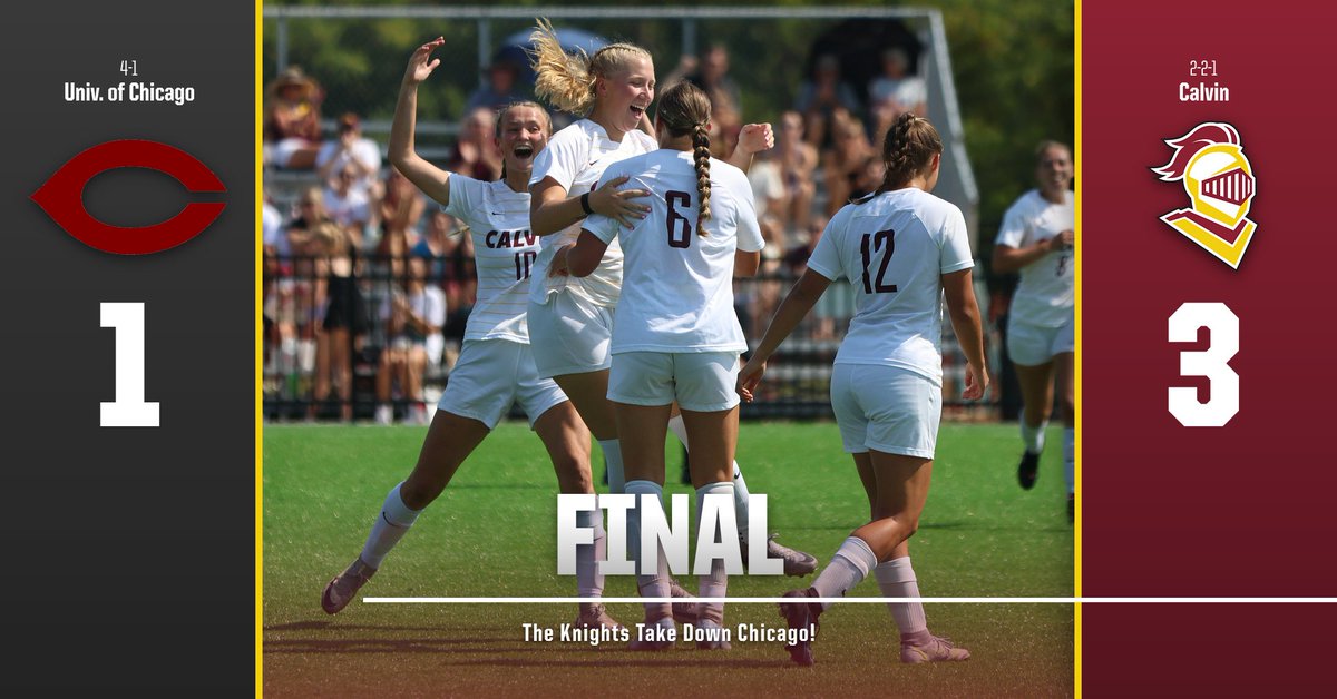 FINAL: An explosive first half gives <a href="/CalvinWSoccer/">Calvin University Women's Soccer</a> the win over Chicago! #ArmorUp