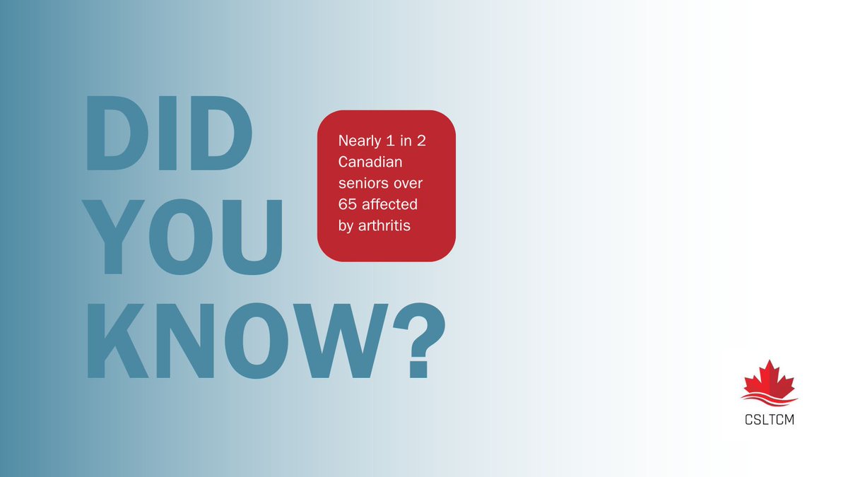 CSLTCM's tweet image. #Arthritis impacts millions of Canadians annually, with nearly 1 in 2 seniors over 65 affected.
We're committed to enhancing long-term patient care. Together, we can create meaningful change for those in need at csltcm.ca
@arthritissoc #ArthritisAwarenessMonth