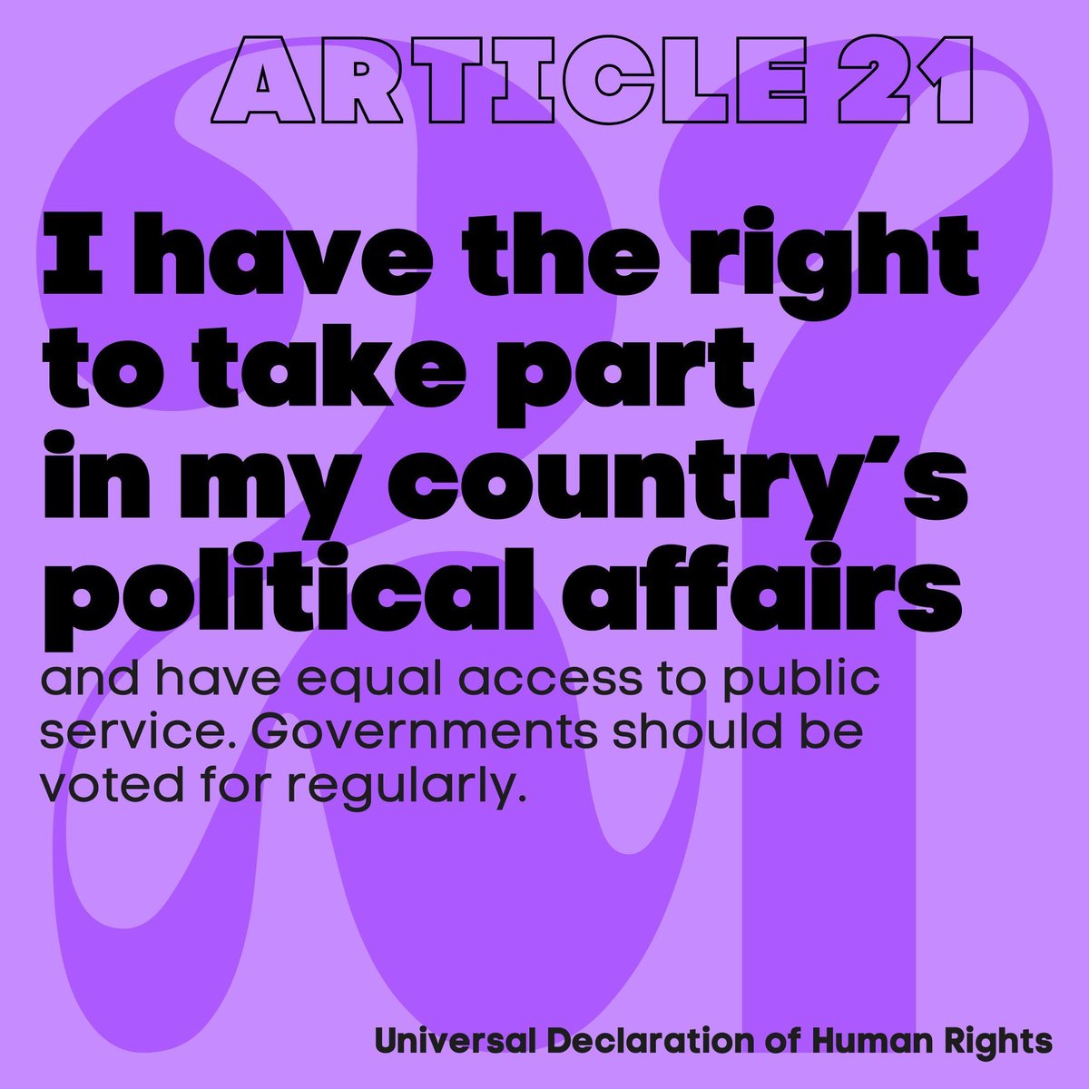 UNGeneva's tweet photo. ๐ณ๏ธ Article 21 of the #UDHR empowers individuals to participate in his country's political affairs.
Democracy thrives when everyone has a voice.
Let's encourage active citizenship & equal representation.
#StandUp4HumanRights #RightToParticipate https://t.co/L9Oqosxz4F