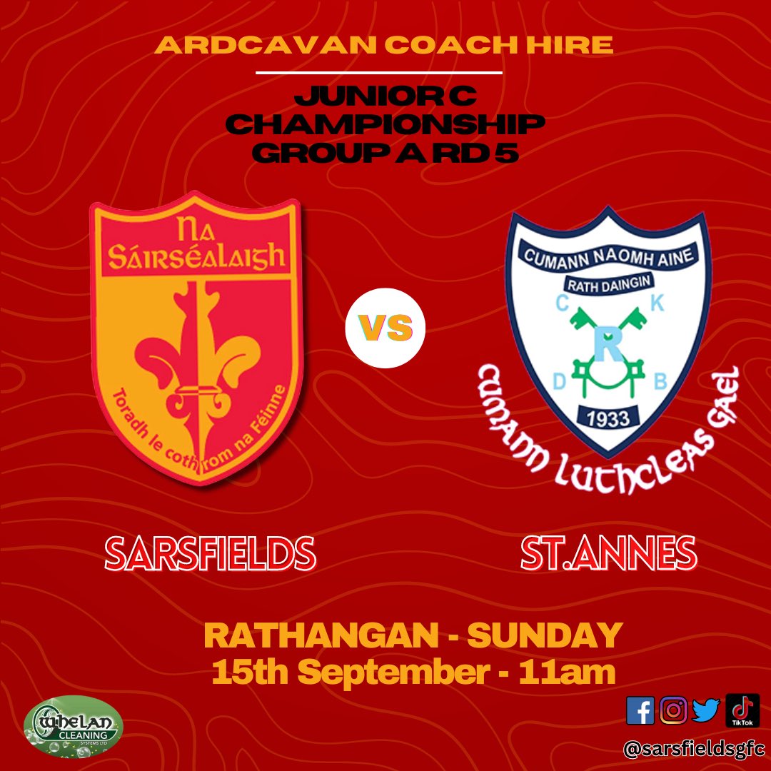 SarsfieldsGfc's tweet photo. A busy schedule ahead for the Butters supporters tomorrow ❤️💛

First up our ladies team travels to Rathangan to take on St.Anne’s at 11am. There’s a quarter final spot still up for grabs for the ladies 🤞

Let’s get out and support all of our teams tomorrow ❤️💛 https://t.co/zwlp4Z6jqo