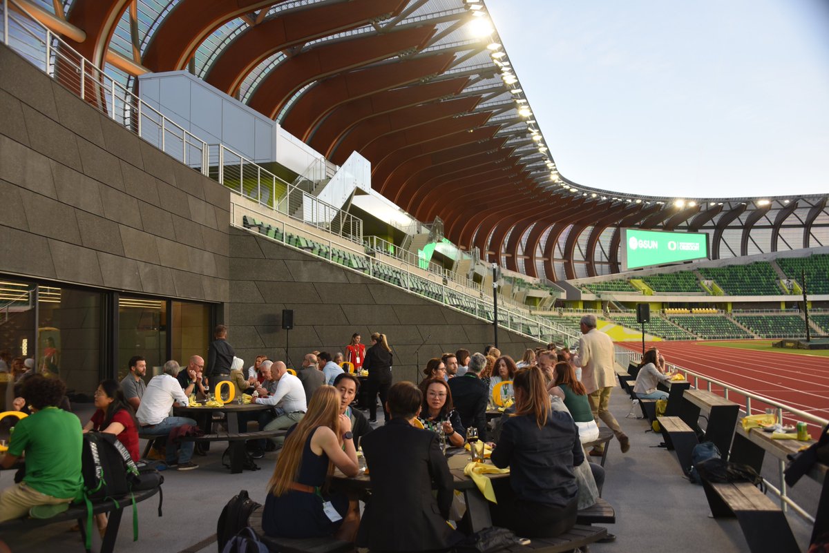 GSUN The Global Sport University Network (@gsun_network) on Twitter photo Two extraordinary days of #GSUNsummit24 close out with a tour of Hayward Field at <a href="/uoregon/">University of Oregon</a>, including a look at the <a href="/BowermanSSC/">Bowerman Sports Science Center</a> & a track-side evening barbecue.
Thank you to the <a href="/UOKnightCampus/">Knight Campus</a> for hosting us this week, and to all attendees & speakers at this inaugural summit! Two extraordinary days of #GSUNsummit24 close out with a tour of Hayward Field at <a href="/uoregon/">University of Oregon</a>, including a look at the <a href="/BowermanSSC/">Bowerman Sports Science Center</a> & a track-side evening barbecue.
Thank you to the <a href="/UOKnightCampus/">Knight Campus</a> for hosting us this week, and to all attendees & speakers at this inaugural summit!