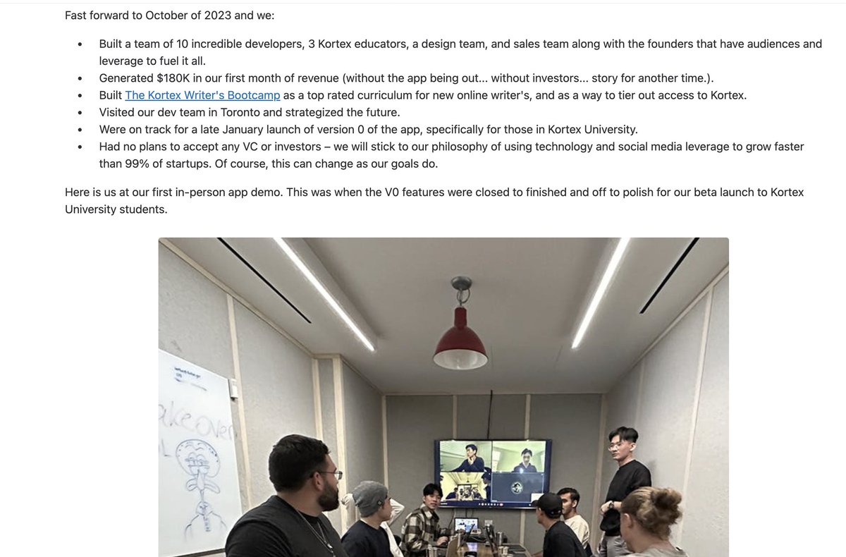 One of the most effective product launch strategies I see from the biggest creators: 

Build in public. 

Perfect example from <a href="/thedankoe/">DAN KOE</a> for his latest venture- Kortex.

Share what you're learning and how you're applying it to your business- everyone wants to see inside.