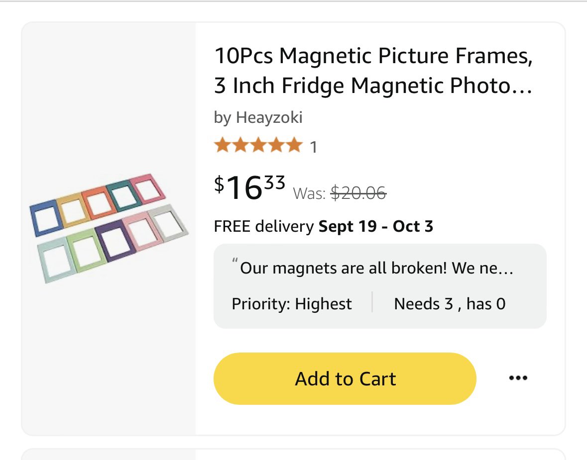 MissKindie88's tweet image. Hi 👋🏻 #clearthelist family 🥰 I need some help!!! I went to set up my sign in magnets only to discover they are mostly broken 😢 Please help us with some replacements if you can! $10 GCs are also an option 💕 3 sets will do the trick ! #ClearTheLists2024 amazon.ca/hz/wishlist/ls…