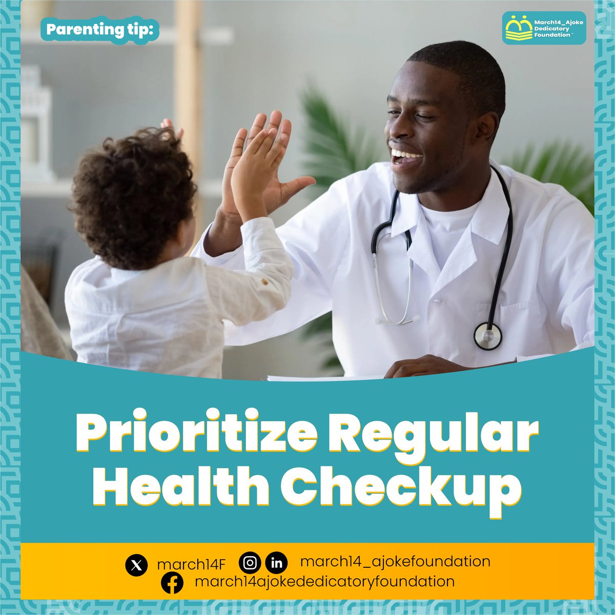 March14F's tweet photo. 📍Importance of Annual Check-ups for Kids:

1️⃣ Helps detect and address health concerns early. 

2️⃣ Ensures a child's growth and development are on track. 

3️⃣ They are a good way for children and parents to build relationships with their provider. 
.
.
.
#M14ADF https://t.co/JFdDQK3aZT