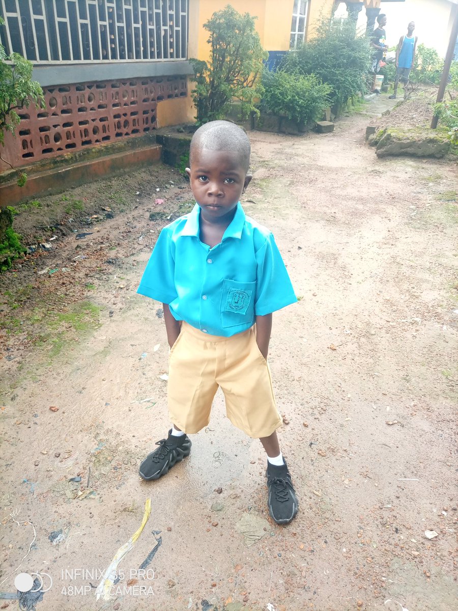 My grandson first day in school, help me wish him well in his educational journey
