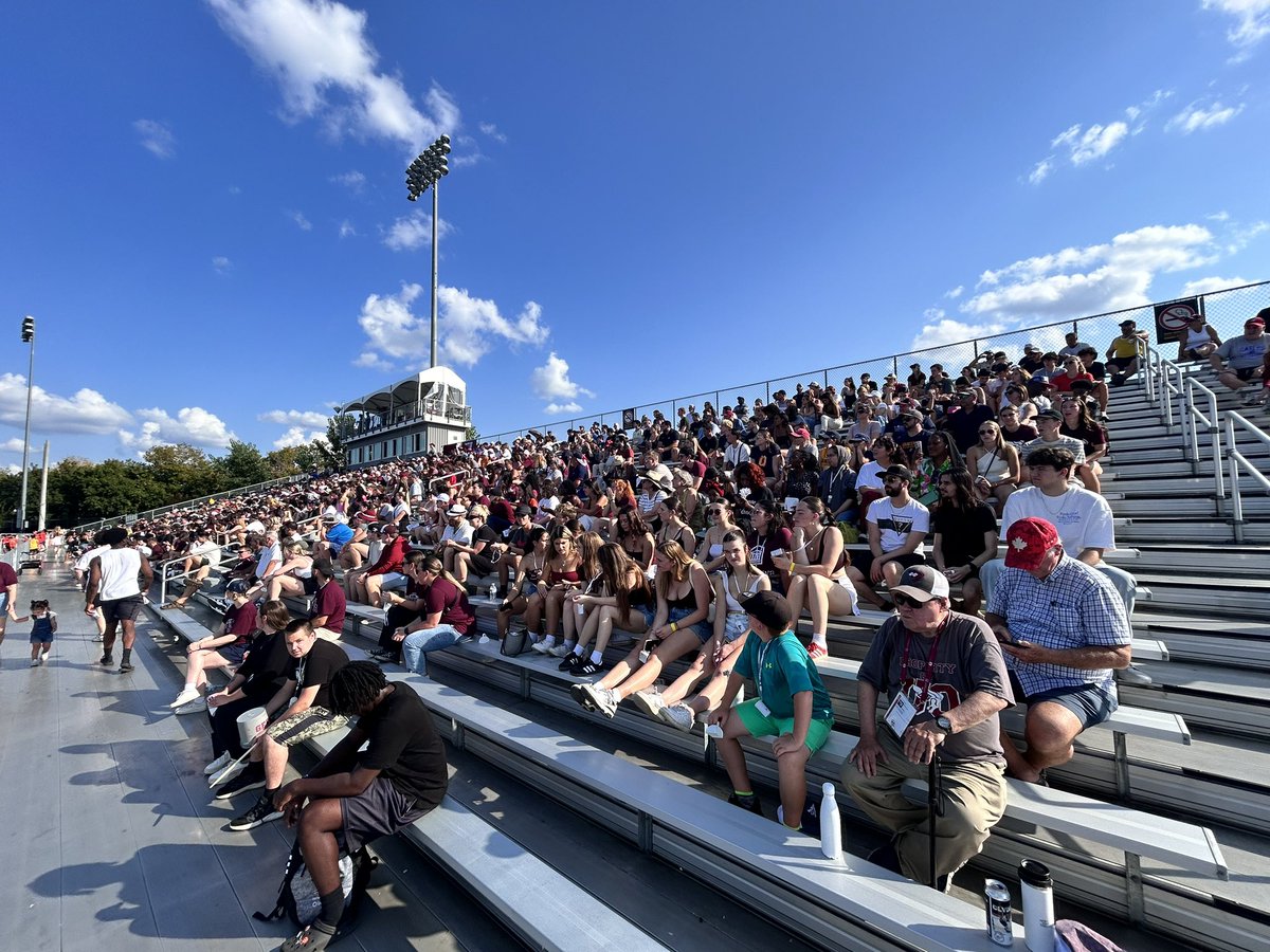 Big crowd for <a href="/GeeGeesFootball/">Gee-Gees Football</a> return to Gee-Gees field. 

It’s good to be home!