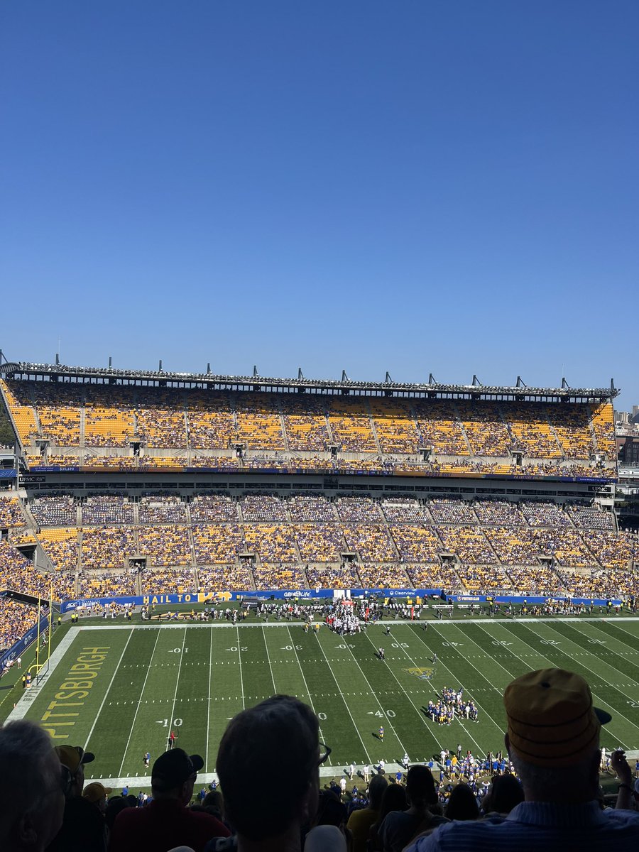 Love that Pitt gave out yellow shirts for The Backyard Brawl. This is what college football is all about.