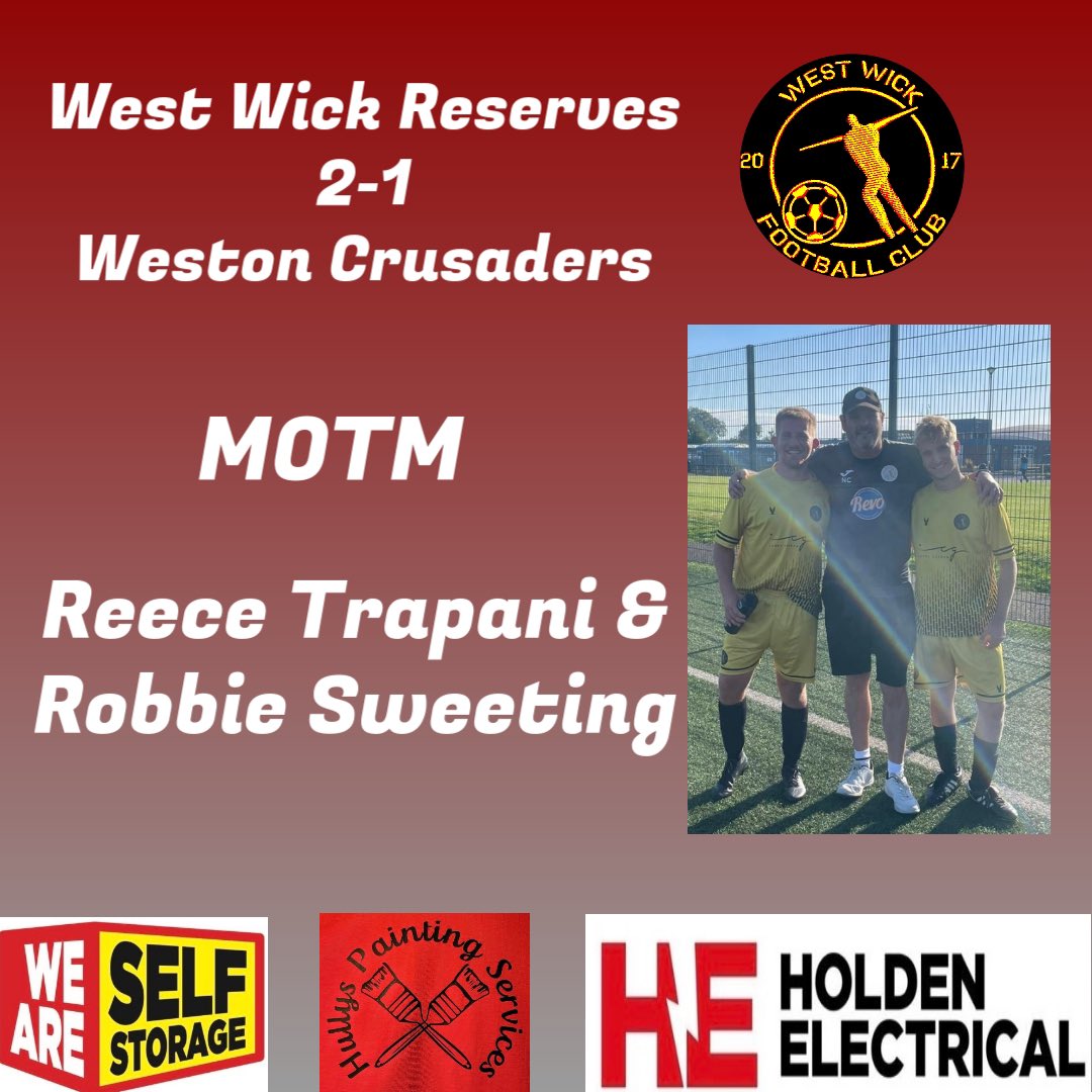 WickWest's tweet photo. 6 POINTS! 

Both teams got the 3 points this weekend! 

Locking 1-11 1sts 

S Channing ⚽️⚽️
L Cook ⚽️
F Ingram ⚽️⚽️
A Young ⚽️
C Molton ⚽️
E Stott ⚽️
T Druce ⚽️⚽️
J Withers ⚽️

Reserves 2-1 Weston Crusaders

R Coleman ⚽️
D Weetch ⚽️

#UTW #nonleague #wickermen https://t.co/seBxiwjkRY