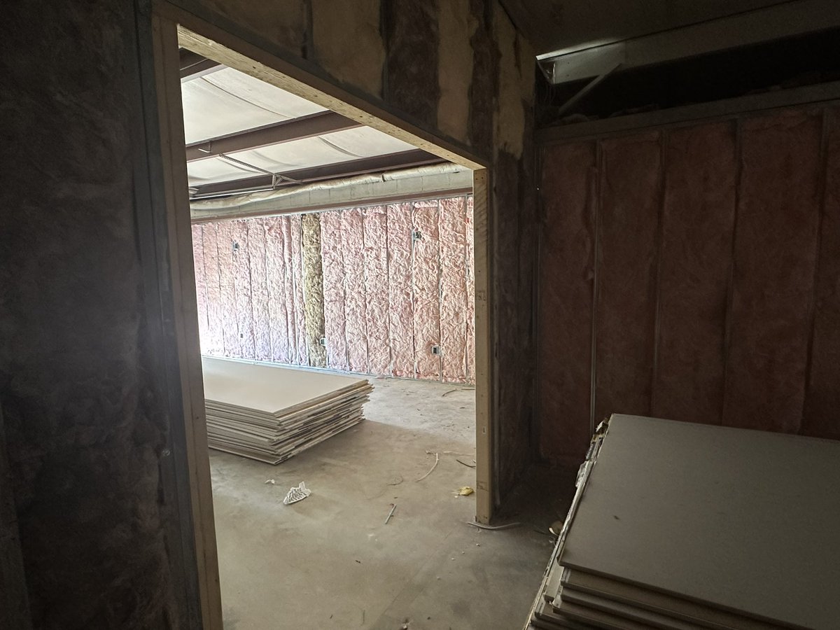 ShiningLight_BA's tweet photo. Insulation in our new classrooms and dining hall! Sheetrock scheduled to be completed by this coming Friday. https://t.co/W7R6AjQ0je