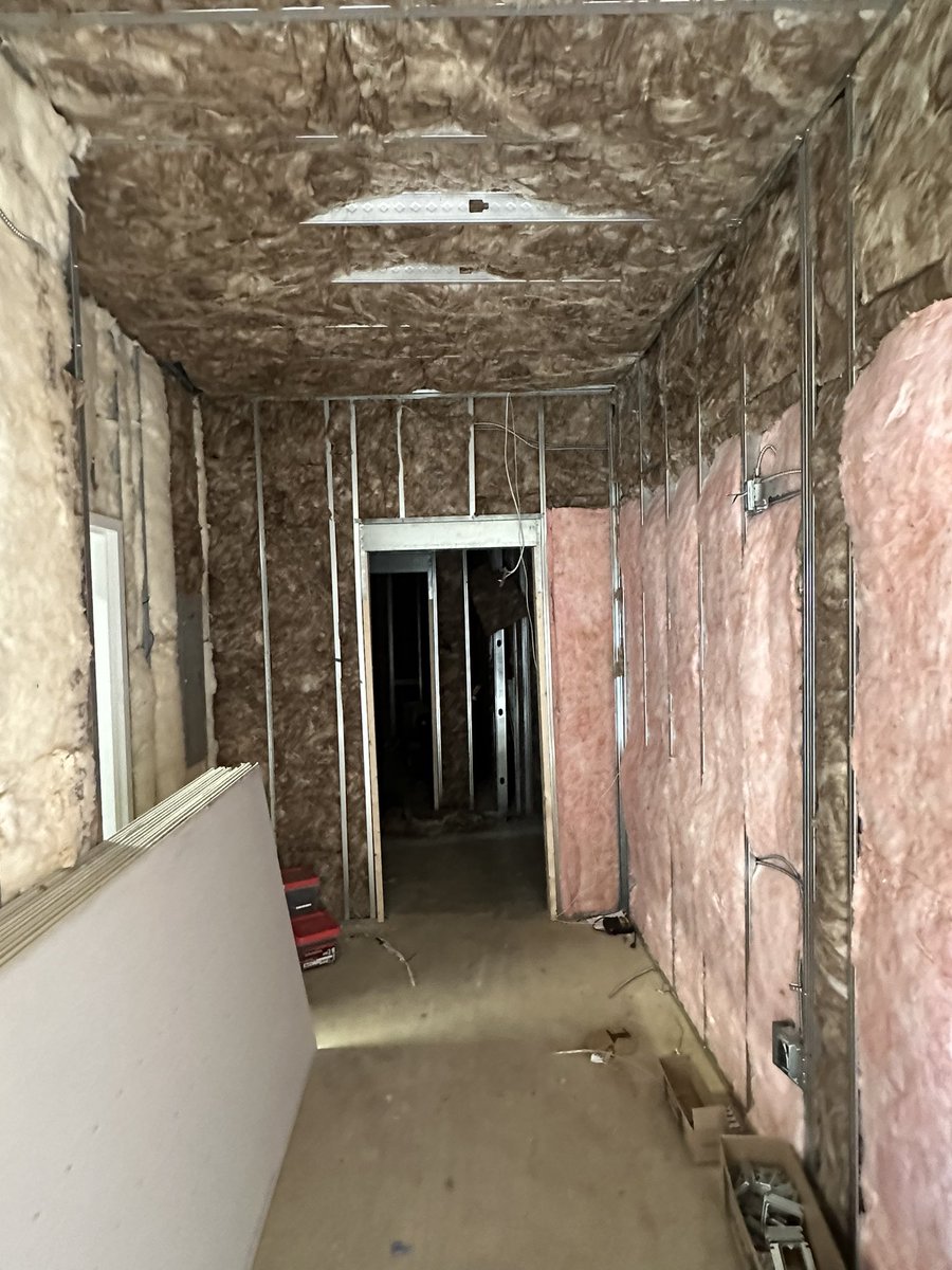 ShiningLight_BA's tweet photo. Insulation in our new classrooms and dining hall! Sheetrock scheduled to be completed by this coming Friday. https://t.co/W7R6AjQ0je