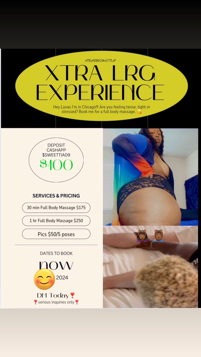 Chicago I’m available for massages and smothering hmu 😘