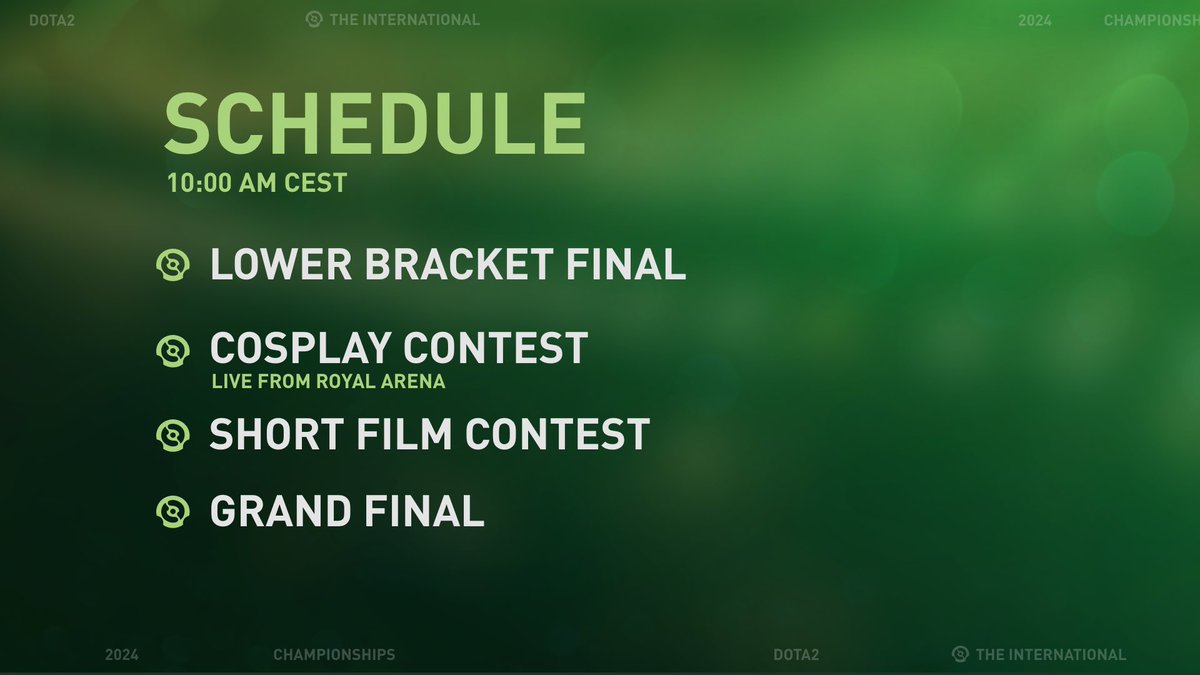 Sunday - Schedule of events #Dota2 #TI13
