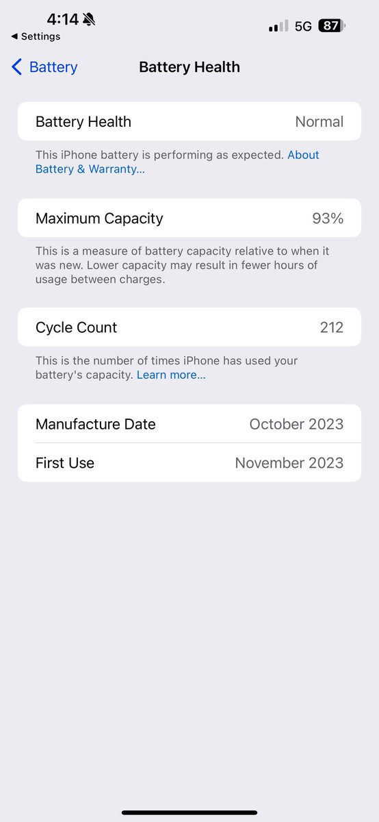 sweepermj's tweet photo. @Driggsy_ 1% difference! iPhone 15 Pro Max as well. https://t.co/Dx4Gktd4X0