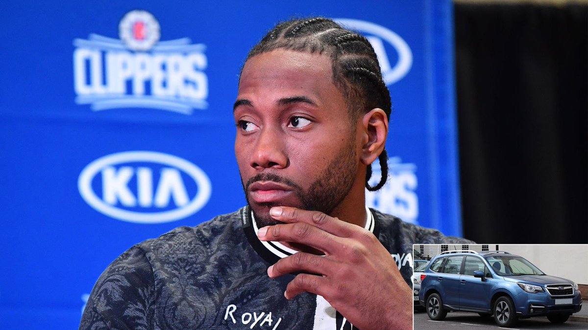NBACentel (@thenbacentel) on Twitter photo Kawhi Leonard worried he’s giving in to L.A. lifestyle after purchasing flashy 2016 Subaru.
(Via <a href="/TMZ_Sports/">TMZ Sports</a>) Kawhi Leonard worried he’s giving in to L.A. lifestyle after purchasing flashy 2016 Subaru.
(Via <a href="/TMZ_Sports/">TMZ Sports</a>)