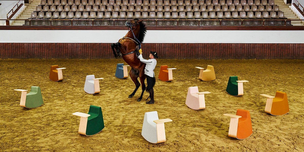 designboom's tweet image. rocking pouffe-table hybrid by @DSIGNIO_COM redefines workspaces with a nostalgic twist designboom.com/design/rocking…