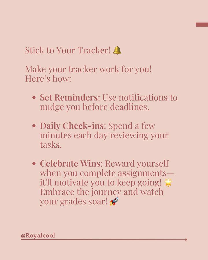 Royalcoool's tweet image. An assignment tracker could be your secret weapon!
By staying on top of your coursework, you can manage deadlines, reduce stress and boost your productivity.
Ready to transform your study routine?
Hit the link in my bio
#studyplanner #Assignmenttracker #notiontemplate