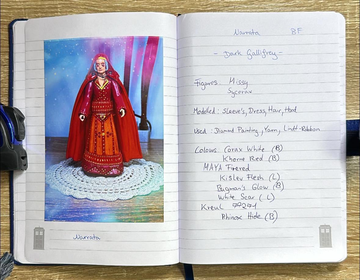 KateStewart65's tweet photo. I decided to make a “Custom Diary” about my finished figures. This is the start of it. :-)
#doctorwho #customdiary #darkgallifrey @bigfinish #stewartwolf💙 https://t.co/am64dFeOH5