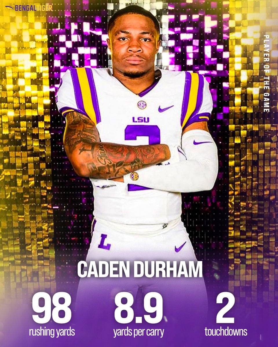 Player of the Game ‼️

True freshman Caden Durham led the way on the ground for the Tigers 👀