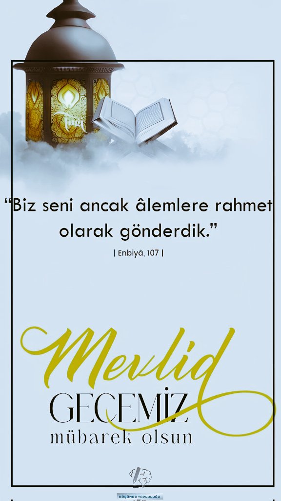 Peygamber Efendimiz (SAV)’in dünyayı şereflendirdiği bu kutlu gecenin tüm İslâm alemine huzur, barış ve bereket getirmesini temenni ederim.
Kandiliniz mübarek olsun.

#MevlitKandili 
#mevlidkandilimizmübarekolsun