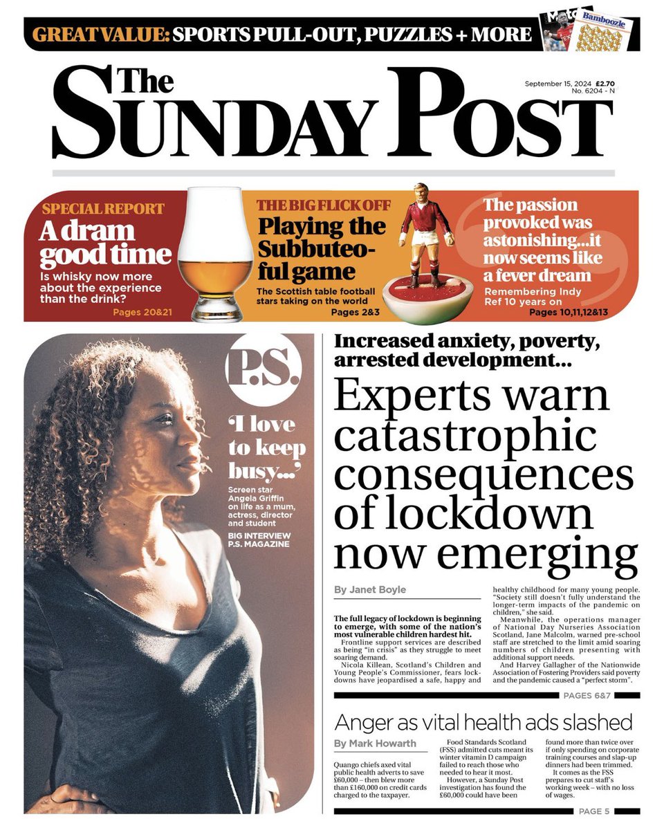 Dave Lord (@spost_davelord) on Twitter photo Were lockdowns the right thing to do?
Full consequences are only now being understood, experts warn…..and they really aren’t good.
Special in-depth investigation in the <a href="/Sunday_Post/">The Sunday Post</a> Were lockdowns the right thing to do?
Full consequences are only now being understood, experts warn…..and they really aren’t good.
Special in-depth investigation in the <a href="/Sunday_Post/">The Sunday Post</a>