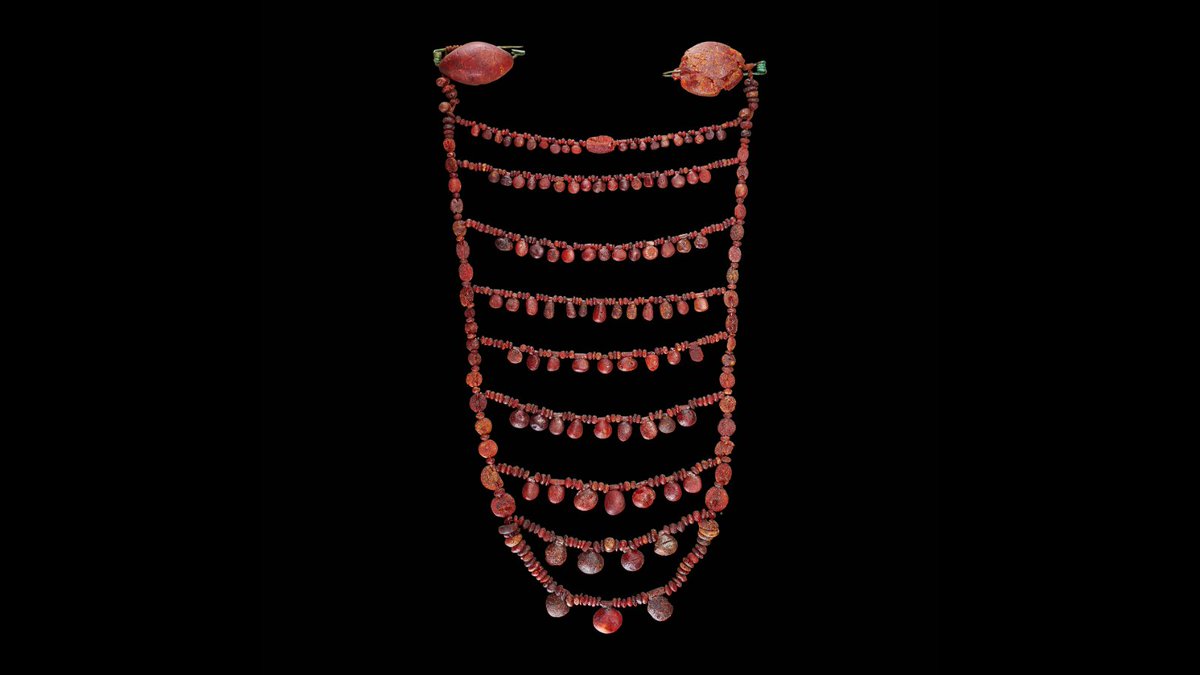 CanMusHistory's tweet photo. This breast ornament (600–400 BCE), was made almost entirely of amber, which was not common in SE Europe. The wearer would have been powerful and wealthy enough to get this imported amber.

#FirstRoyals ➡ https://t.co/qg5mGXCp39
@Arheoloski_zg 📷 © Field Museum, Ádám Vágó https://t.co/UDcu0rgElM