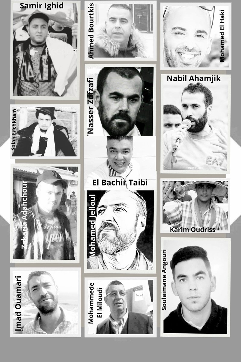 GironaRif's tweet photo. Allibereu els ostatges rifenys! 

Samir Ighid

Ahmed Bourtkis

Mohamed El Haki

Salah Lachkham

Nasser Zefzafi

Nabil Ahamjik

Zakaria Adahchour

El Bachir Taibi 

Mohamed Jelloul

Karim Oudriss 

Imad Ouamari

Mohammede El Miloudi

Soulaimane Angouri https://t.co/cx8wHT4nxy